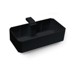 Black wide Table Caddy craft organizing bin and mounting clamp for table.