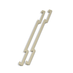 Oak colored vertical hangers for the Wall Caddy storage system.