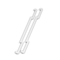 White vertical hangers for the Wall Caddy storage system.