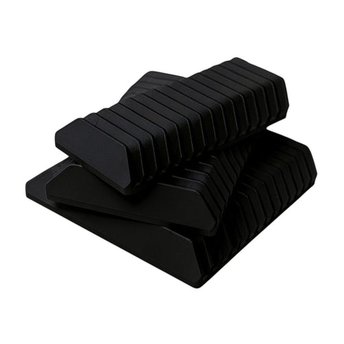 FŪTL black acrylic quilting ruler rack with 14 slots for organizing  1/4" acrylic sewing templates and longarm rulers.