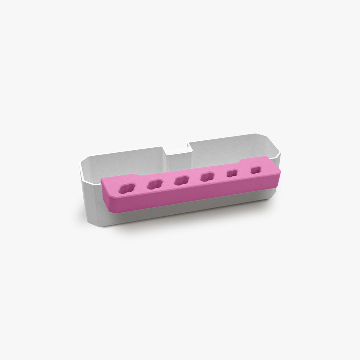 FŪTL Scissor Sidekick pink scissor holder attachment for Table Caddy with six slots for various scissor sizes