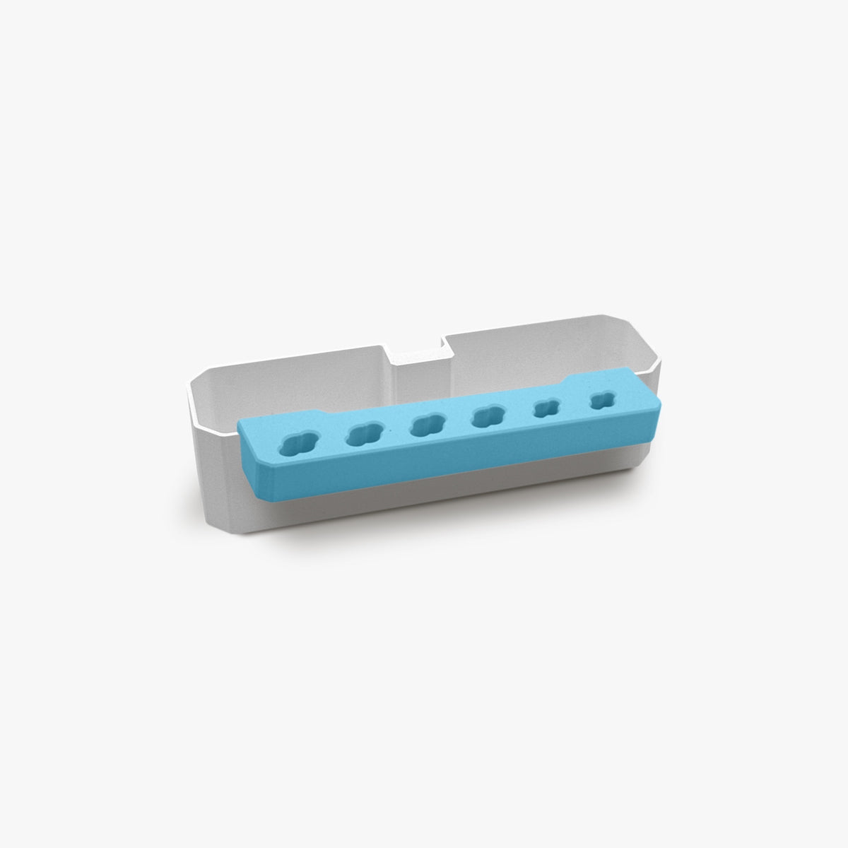 FŪTL Scissor Sidekick white and blue scissor storage attachment for Table Caddy with six slots