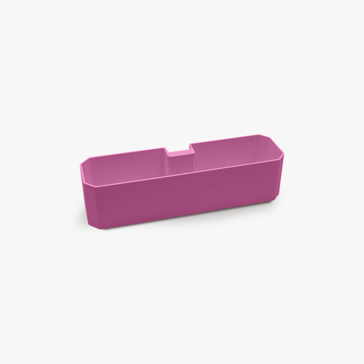FŪTL small pink table caddy with a rectangular design and internal divider for organizing craft tools and supplies.