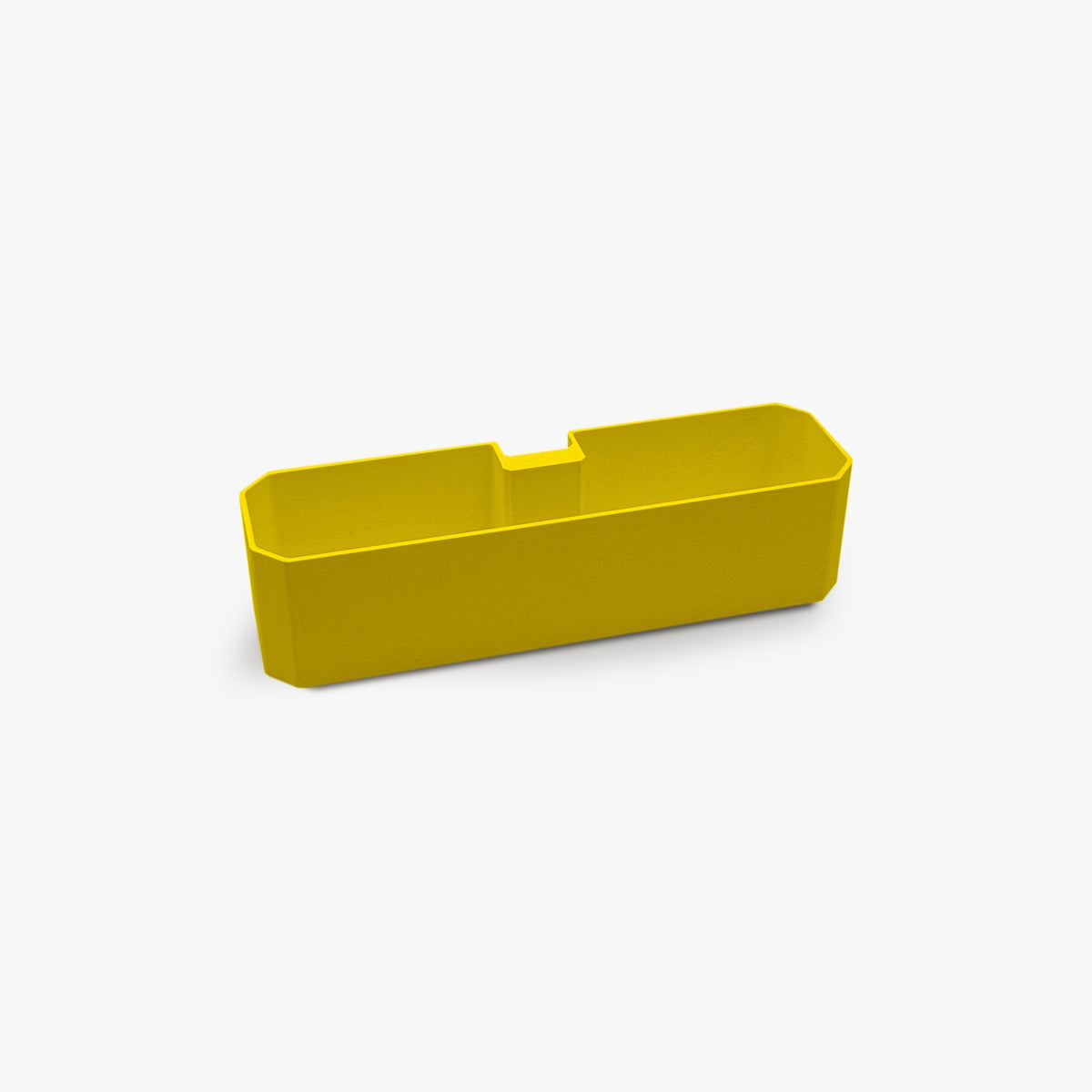FŪTL small yellow table caddy with a rectangular design and internal divider for organizing craft tools