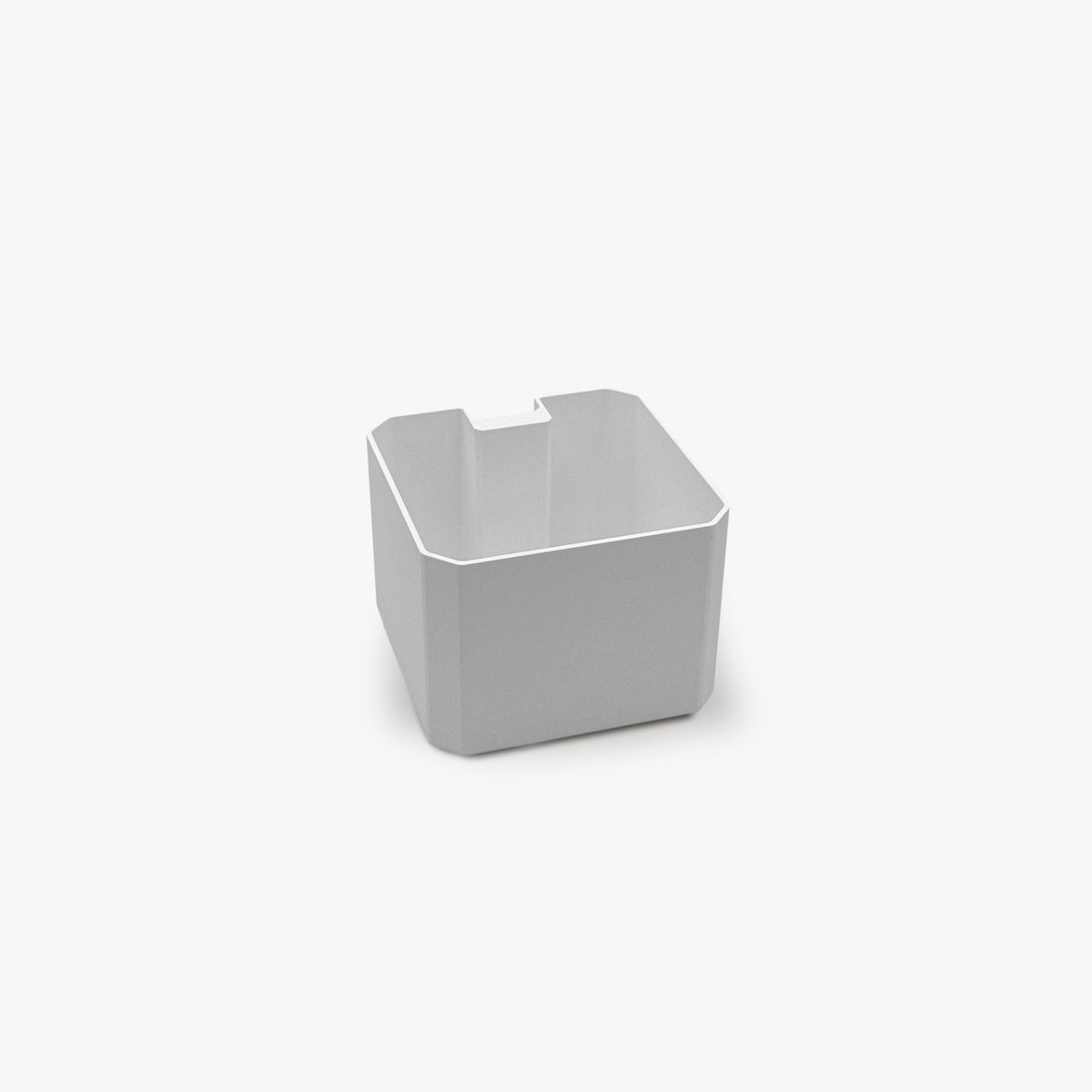 FŪTL square table caddy in light grey for organizing craft tools and accessories on a desk edge