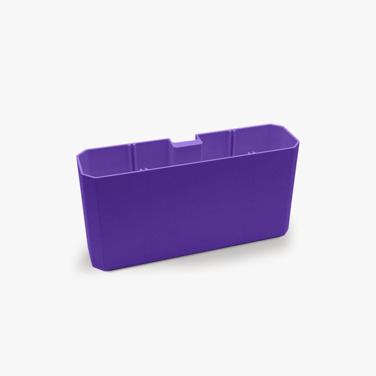 FŪTL tall purple table caddy with a rectangular design for organizing craft tools and supplies on a desk edge.