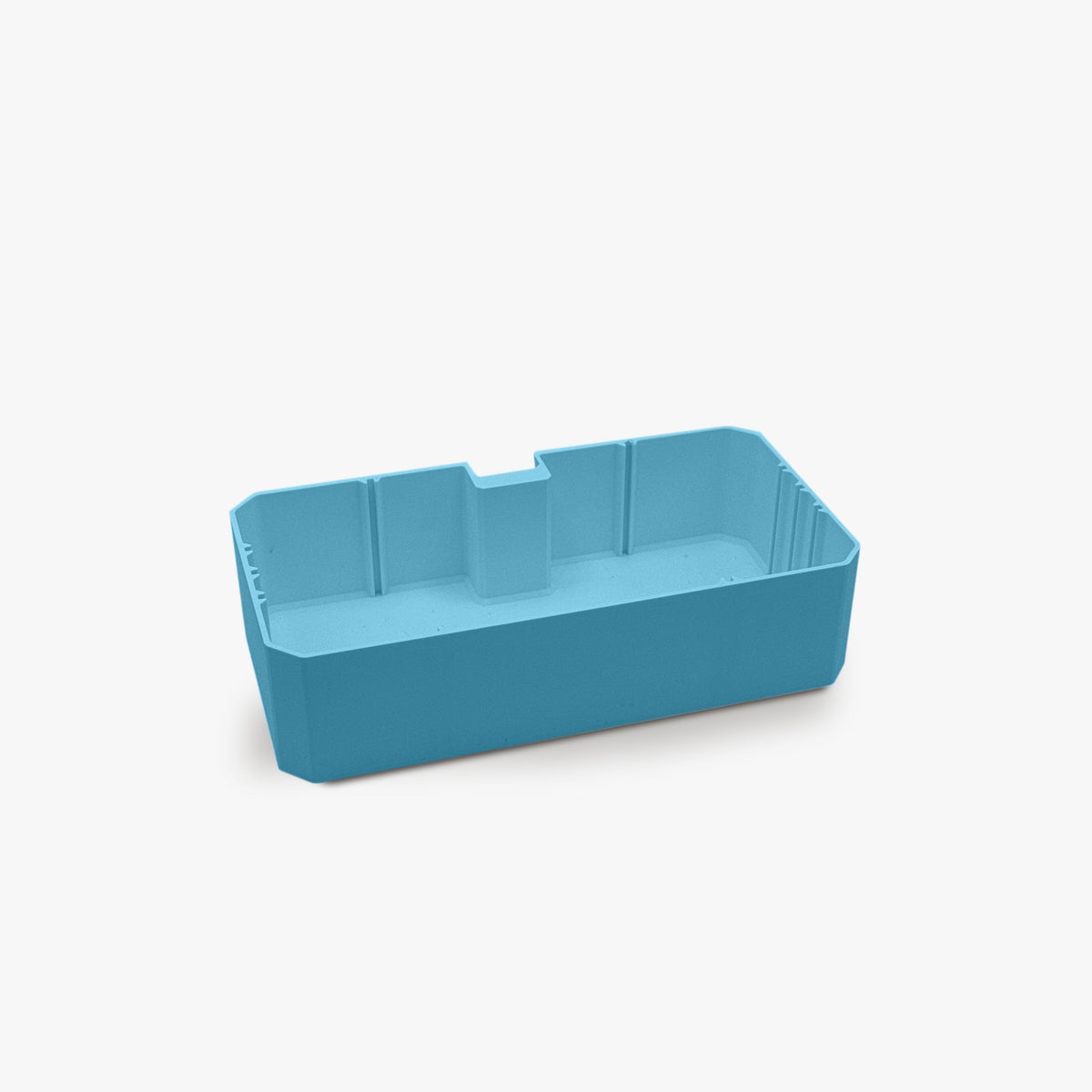FŪTL wide table caddy in light blue with configurable interior dividers for organizing craft and sewing tools